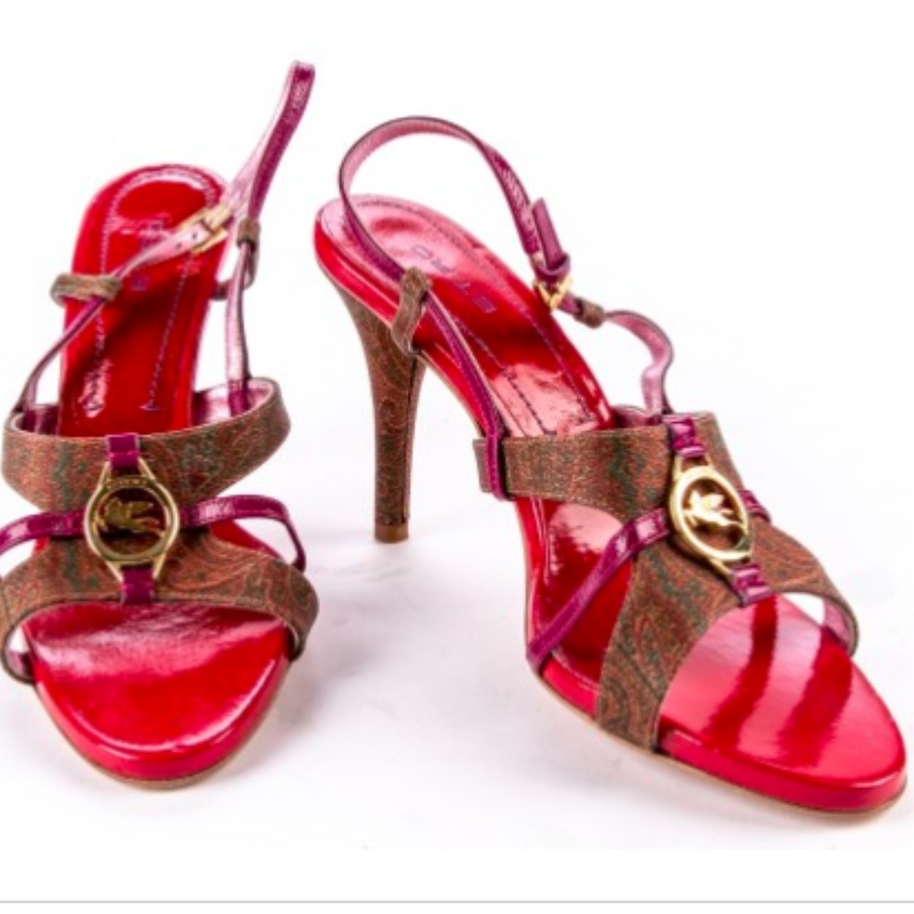ETRO Pegasus Medallion Slingback Sandals (NWOT)